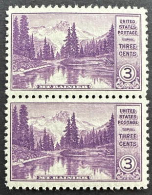 US 1934 Sc# 742 Pair MNH Stamps Mt. Rainier National Park Washington - Image 1 of 2