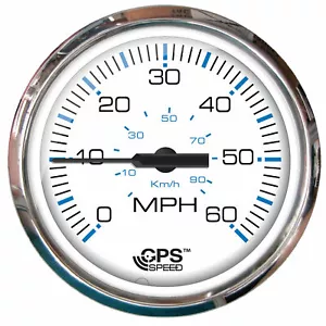 Faria 33839 GPS Speedometer-Chesapeake White, Stainless Steel - Picture 1 of 1