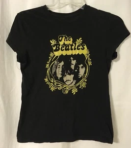 The Beatles Women’s Retro Black Portraits T-Shirt CHECK MEASUREMENTS No Size Tag - Picture 1 of 5