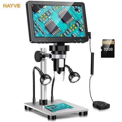 Hayve 7" Electronic HD Microscope 1200X Zoom 12MP Coins, Phone, Repairs, Solder