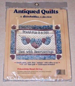 1989 Dimensions "Friendship is a Gift - Heart String" Stitch & Quilt Kit NIP 8x6 - Picture 1 of 2