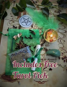 Wealth Spell Kit Ritual Magic Money Witchcraft Wicca Pagan Handmade Candle - Picture 1 of 1