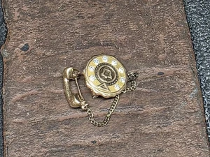 Bell System Telephone 14K - 9 Diamonds 45 Year Lapel Service Pin CTO - Picture 1 of 4