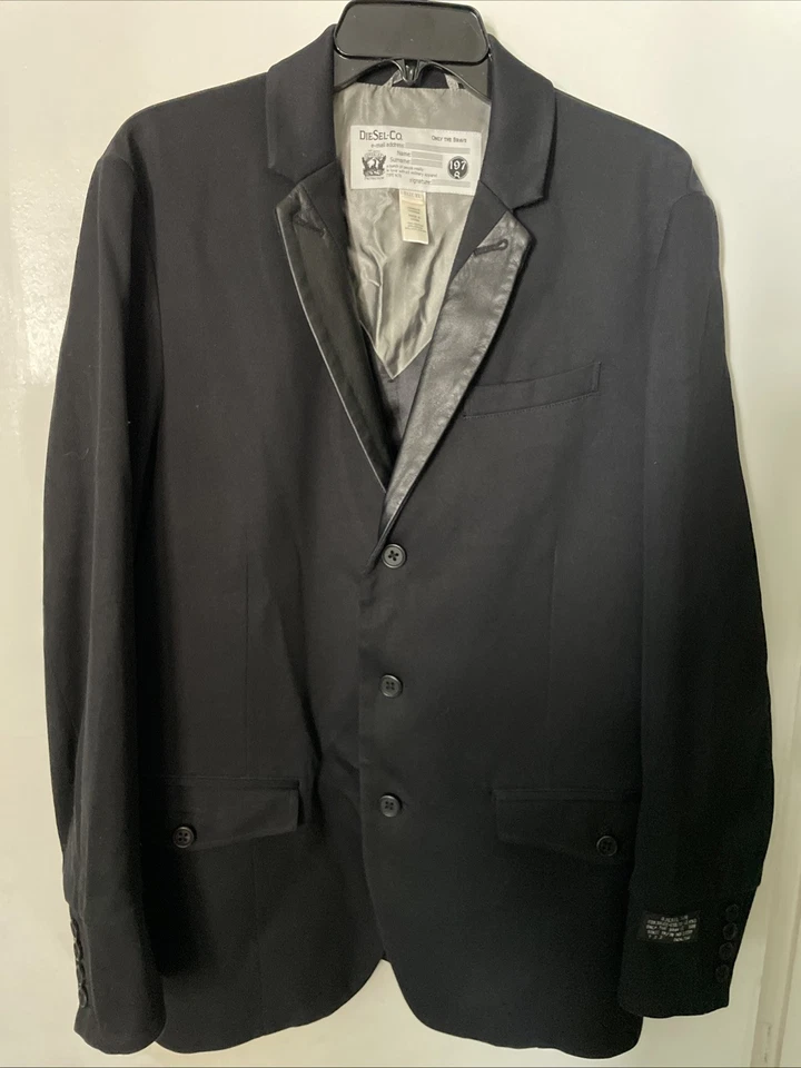 Diesel Men's Sport Coat Blazer Jacket Size XL Leather Trim Military - Image 1 of 4