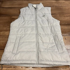 New Balance Gray Puffer Vest Large Outdoor Active Camping Hiking Casual - Picture 1 of 8