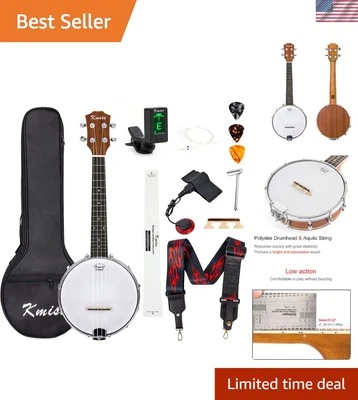 Elegante banjolele sapele de 23"" con bolsa de concierto y afinador - Kit ideal para principiantes Foto 1 de 4