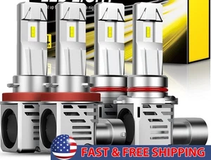 H11 Auxito 9005 LED Bulb Headlight Xenon White Bulb 6500K High Low Beam 2/4X - Picture 1 of 10