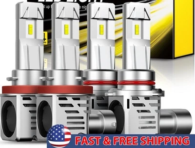 H11 Auxito 9005 LED Bulb Headlight Xenon White Bulb 6500K High Low Beam 2/4X - Image 1 of 4