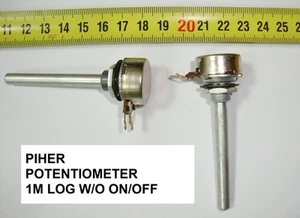 CARBON PIHER POTENTIOMETER. PIHER 1M LOG S/I W/O ON/OFF. P10 - Picture 1 of 1