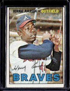 1967 Topps #250 Hank Aaron Atlanta Braves (HOF) VG-EX (light crease/miscut back) - Picture 1 of 2