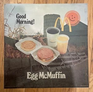 1976 Vintage McDonald’s Egg McMuffin Translite Sign 22x22” - Picture 1 of 3