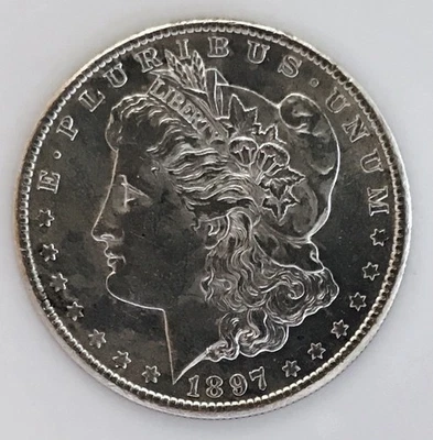 1897 S MORGAN DOLLAR MS+++! UNFORGETTABLE TOUGH DATE! SEMI PROOF LIKE! NR #K2621 - Image 1 of 3