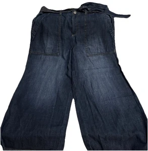 Seven7 Womens 8 Wide Leg Pant Jean Patch Pockets Cropped Flowy Belted NWT - Picture 1 of 5