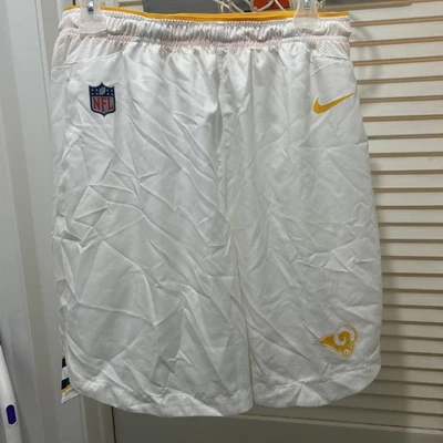 Auténticos Pantalones Cortos de Fútbol Nike Dri-Fit On-Field Los Angeles Rams Hombres Grandes Blancos Foto 1 de 4