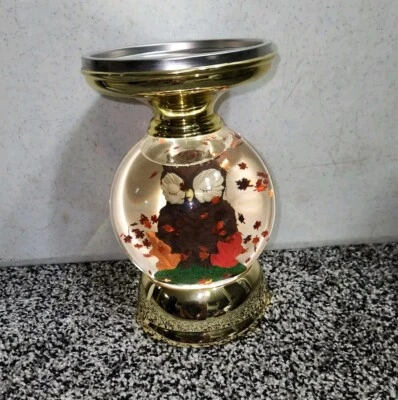 Bath & Body Works Globo de Agua OTOÑO BÚHO 3 Mechas Pedestal Candelabro *Funciona* Foto 1 de 4
