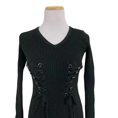 Sexy corsé ceñido al cuerpo tejido acanalado metálico Guess para mujer XS Retro Y2K Foto 1 de 4