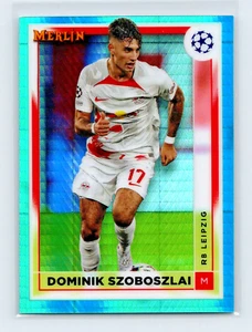 2022-23 Topps Merlin Chrome #114 Dominik Szoboszlai Aqua Prism RB Leipzig - Picture 1 of 2