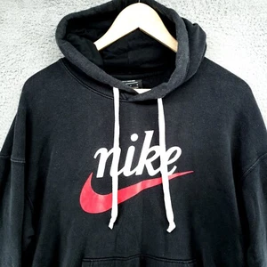 Vintage Nike Hoodie Herren L Center Swoosh Spell Out Faded Black Cursive Logo - Bild 1 von 20