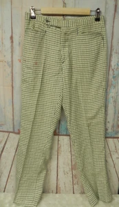 VTG Men's 30 x 30 Blue White Plaid Sears Perma Press Slacks Pants Stained - Picture 1 of 7