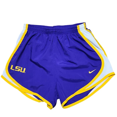 Shorts de pista Nike S LSU Tigers DRI-FIT Tempo roxo forrado de secagem rápida - Imagem 1 de 4