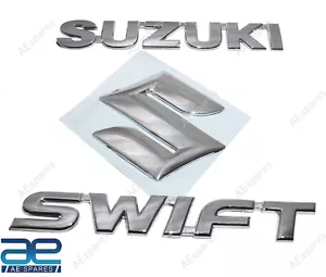 Juego de emblema de placa de parrilla trasera cromada para Suzuki Swift con logotipo 3D S2u - Imagen 1 de 6