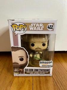 New Funko Pop! Star Wars Qui-Gon Jinn (Tatooine) 422 Amazon Exclusive Damaged - Picture 1 of 4