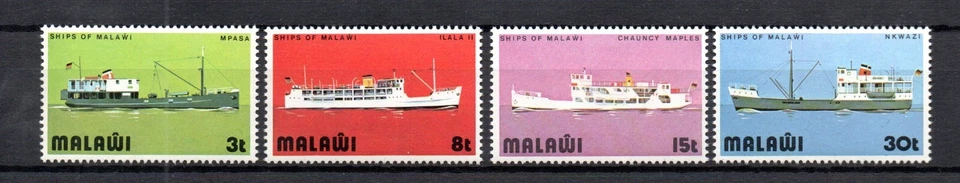 Malawi 1975 set Ships/boat/Schiffe stamps (Michel 242/45) MNH Foto 1 de 1