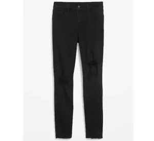 Jeans donna Old Navy nero vita media Rockstar super skinny gamba alla caviglia taglia 4 - Foto 1 di 6