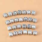 925 Sterling Silver Ornament 26 English Letter Square Spacer Beads DIY Beaded
