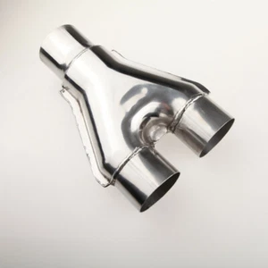 Universal Exhaust Y-Pipe Adapter 4" Dual 4" Single Steel Polished - Picture 1 of 3
