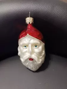 Santa Head Blown Glass Christmas Ornament, Beautiful! 2008 - Picture 1 of 9