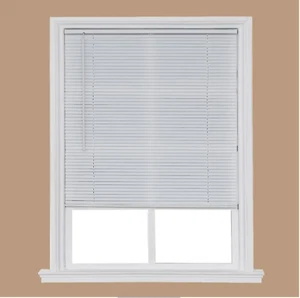 White Cordless 1" Light Filtering Vinyl Mini BlindS 46" W x 64" L 46X64 - Picture 1 of 5