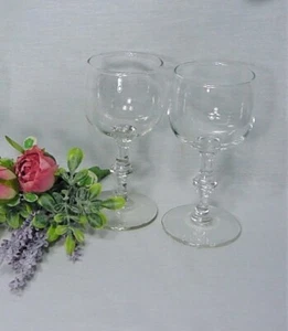 Libbey Georgian Wine Glasses 1950s Clear Claret Small 5" Set Of 2 - Picture 1 of 6