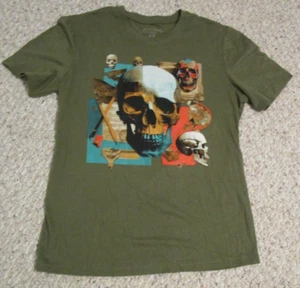 T-shirt uomo verde LIFE IS A JOKE BY ELEVEN PARIS teschio taglia media - Foto 1 di 4