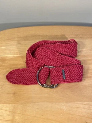 Lauren Ralph Lauren XL веревочный ремень плетеный тканый D кольцо зажим пряжка ярко-розовый - Изображение 1 из 4