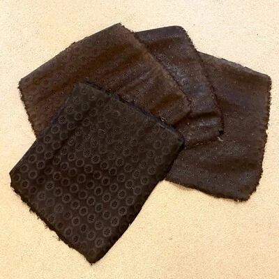 Antiguo lote de 4 fundas para sillas de tela tapicería de crin de caballo Art Deco tejidas negras Foto 1 de 4