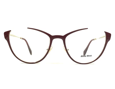 Monturas de gafas Miu Miu VMU51O UE5-1O1 rojo dorado ojo de gato semi montura 53-19-140 Foto 1 de 4