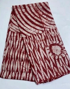 Adire African Brocade Fabric, 100% Nigerian Handmade Batik Brocade Fabric. - Picture 1 of 1