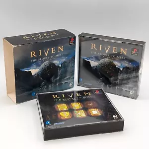 Riven The Sequel to Myst 1997 Sony PlayStation PS1 Enix Sunsoft Cyan 5 dischi - Foto 1 di 24