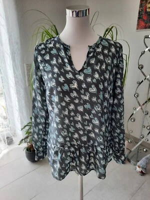 BC Best Connections Tunika Shirt Bluse grau gemustert grün weiß Gr. 36 ***neu*** - Bild 1 von 3