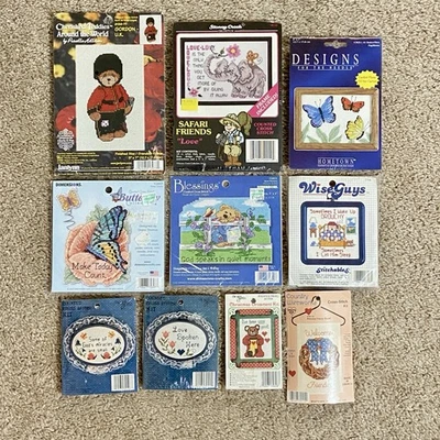 Lot of 10 Vintage Counted Cross Stitch Kits Janlynn Stoney Creek Dimensions More - Image 1 of 4