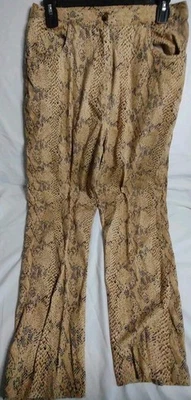 90s Norton McNaughton Snake Pattern Pants Size 12 Cotton Stretch Waist - Image 1 of 4