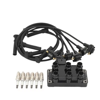 Ignition Coil & Spark Plug & Wire Set For Ford Ranger Explorer Mustang 4.0L V6 Foto 1 de 4