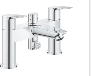 Grohe Start Edge Chrome 154mm Deck Mounted Lever 2 Tap Holes Bath Shower Mixer T - Picture 1 of 6