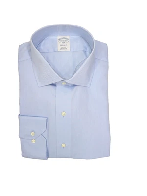 Brooks Brothers Regular Sin Planchar Todo Algodón 17-34/35 Cuello Inglés Azul Claro Foto 1 de 4