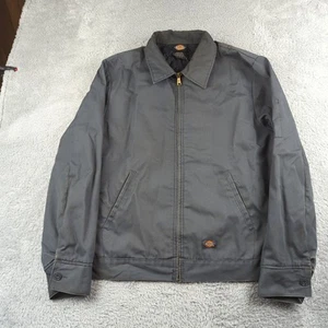Dickies Jacket Men LT Tall Gray Eisenhower Quilt Line Mechanic Ricky Zip Up Work - Picture 1 of 24