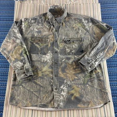 Camisa Mossy Oak Para Hombres XL Verde Camuflaje Explorador Manga Larga Caza Exterior Bolsillos Foto 1 de 4