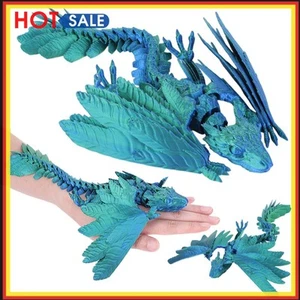 Jouets Fidget Articulés Dragon Imprimés en 3D pour Décoration Bureau Maison (Vert Bule) - Photo 1/12