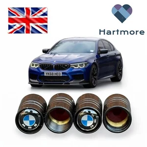 BMW Dust Caps BMW Tyre Valve Caps Black 1, 2, 3, 4, 5, 6 Series - Picture 1 of 5