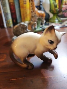 Vintage siamesische Katzenfiguren blaues Auge - Bild 1 von 7